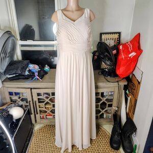 Azazie Elegant Cream Maxi Dress